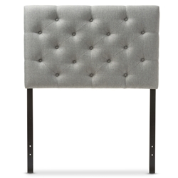 Baxton Studio Viviana Modern and Contemporary Grey Fabric Upholstered Button-Tufted Twin Size Headboard